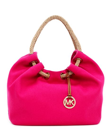 hot pink michael kors crossbody bag|Michael Kors pink canvas tote.